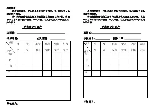游客意见表