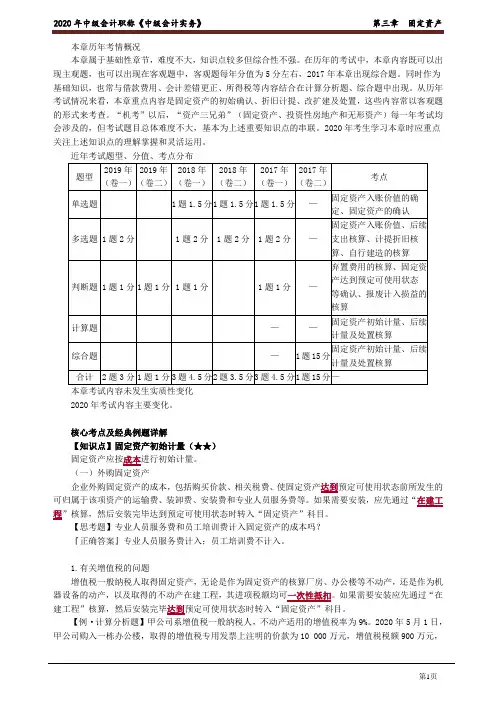 2020年中级会计师《实务》知识点精讲讲义第三章 固定资产
