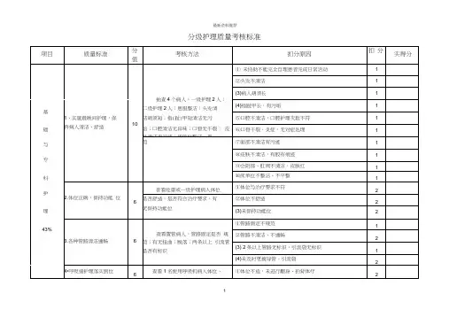 分级护理质量考核标准-2016版精编版