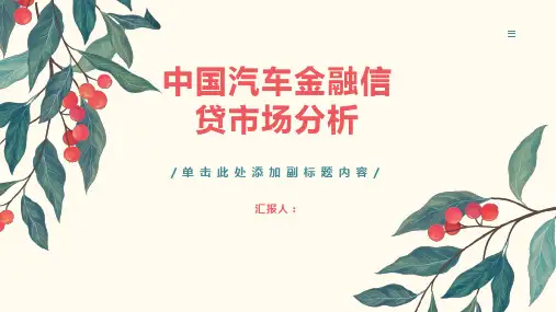 中国汽车金融信贷市场分析