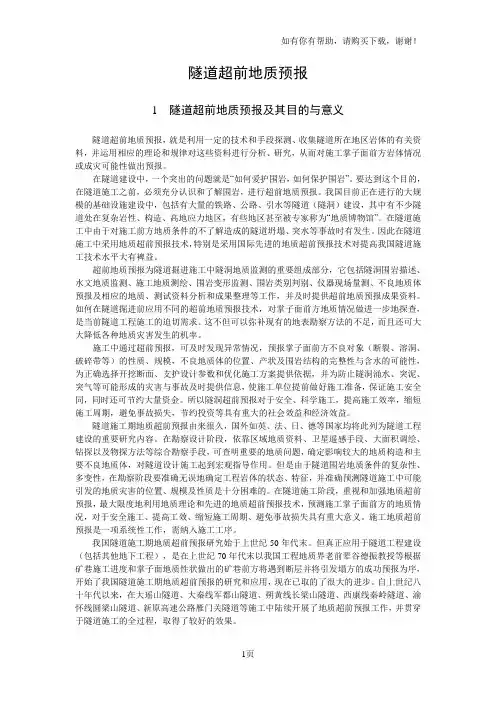 隧道超前地质预报