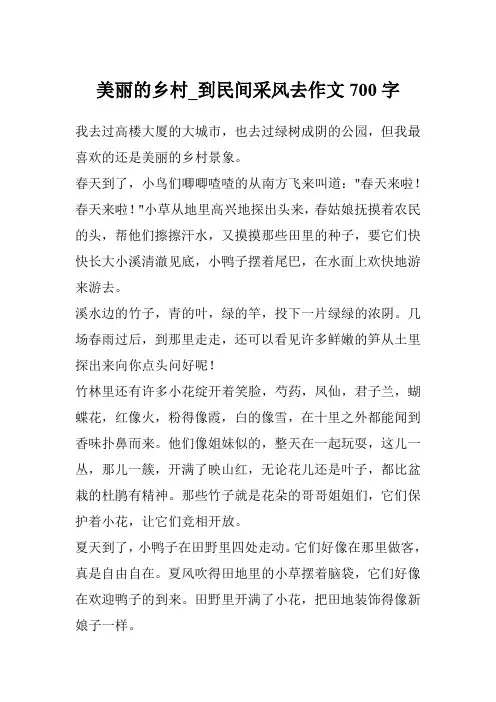 美丽的乡村_到民间采风去作文700字