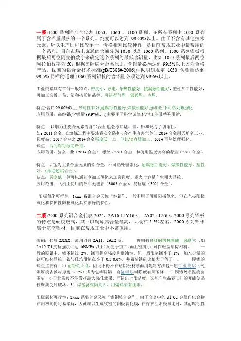 各系铝合金特点