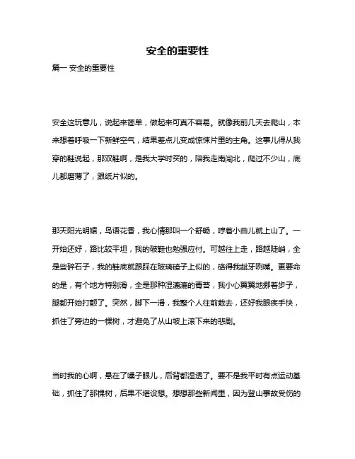 作文《安全的重要性》