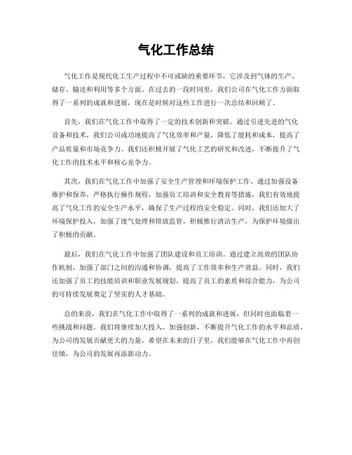 气化工作总结