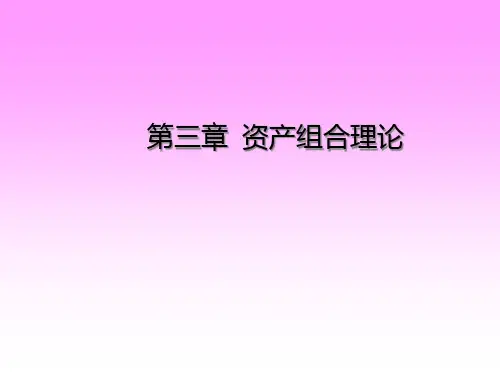 投资学之资产组合理论(PPT 40页)