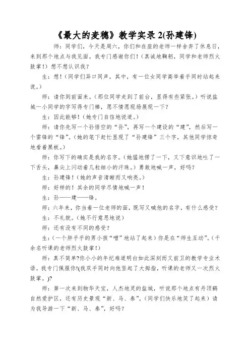 《最大的麦穗》教学实录2