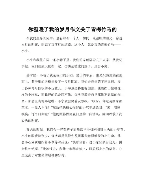 你温暖了我的岁月作文关于青梅竹马的