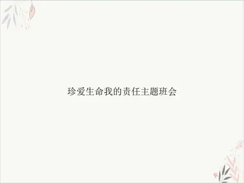 珍爱生命我的责任主题班会课件-PPT
