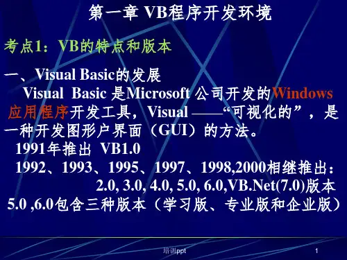 《VB培训教案》PPT课件