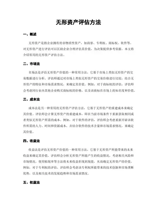 无形资产评估方法