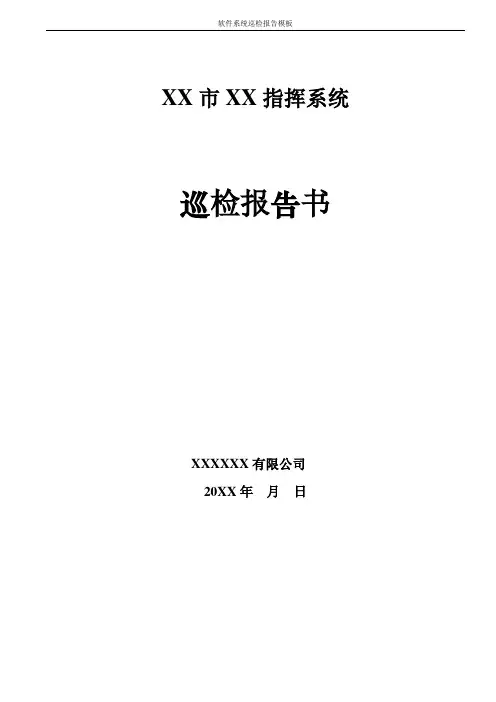 软件系统巡检报告模板