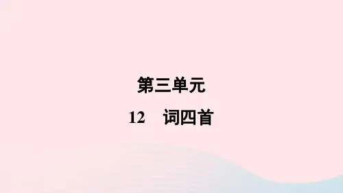 福建专版2024春九年级语文下册第三单元12词四首作业课件新人教版