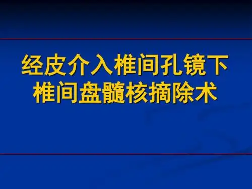 椎间孔镜入路的选择ppt课件