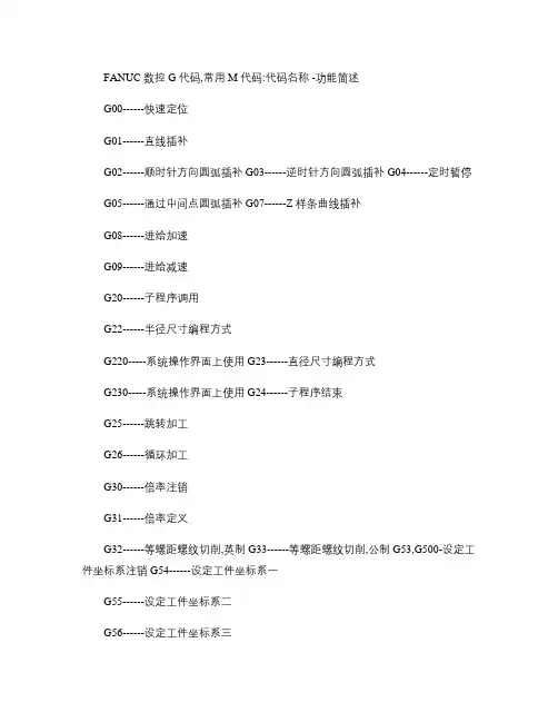 数控车床G指令和M代码详细解释.
