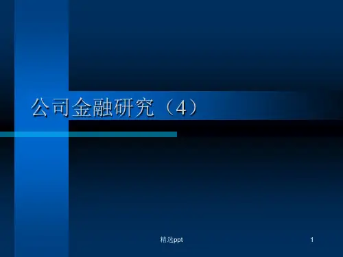 公司金融研究