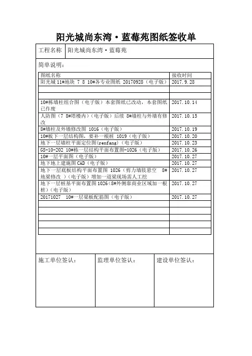 图纸签收记录