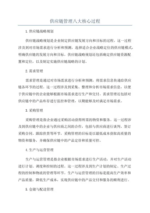 供应链管理八大核心过程