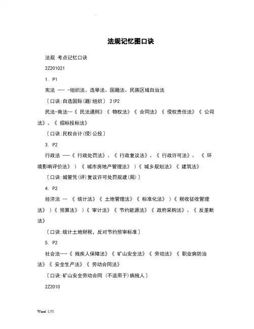 全面二建法规记忆图口诀