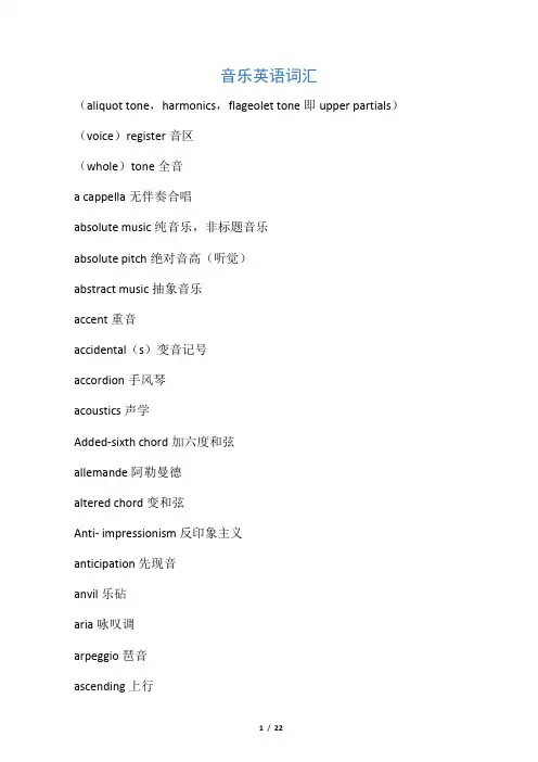 常用音乐符号解释