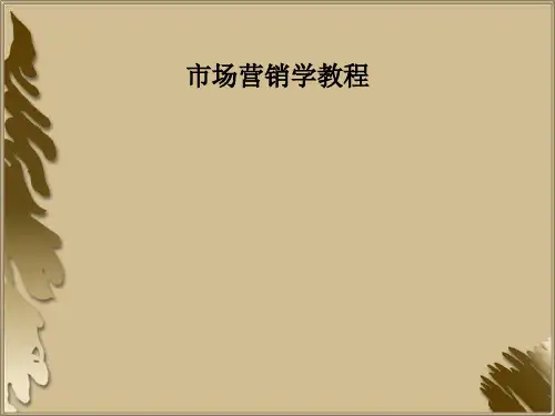 市场营销学教程PPT课件