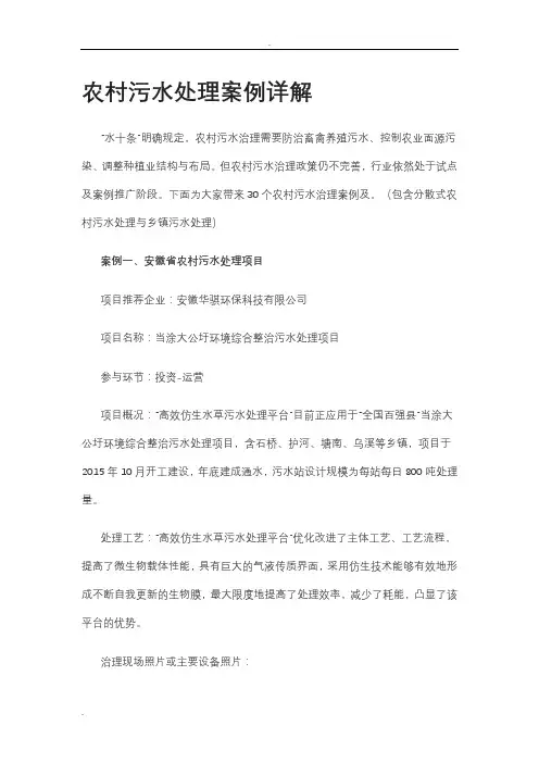 农村污水处理案例