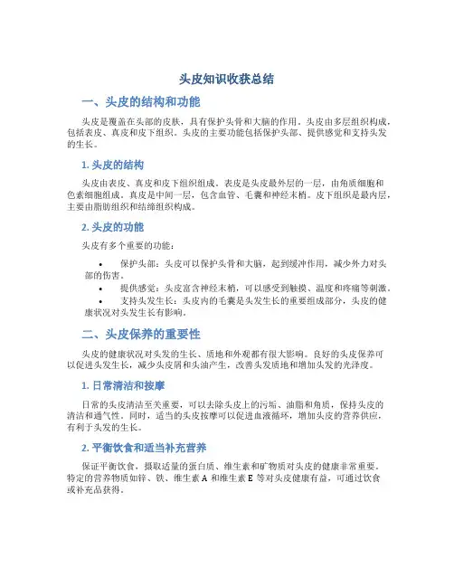 头皮知识收获总结