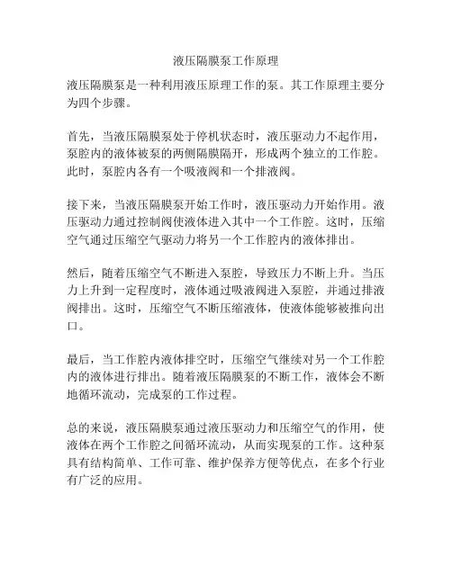 液压隔膜泵工作原理