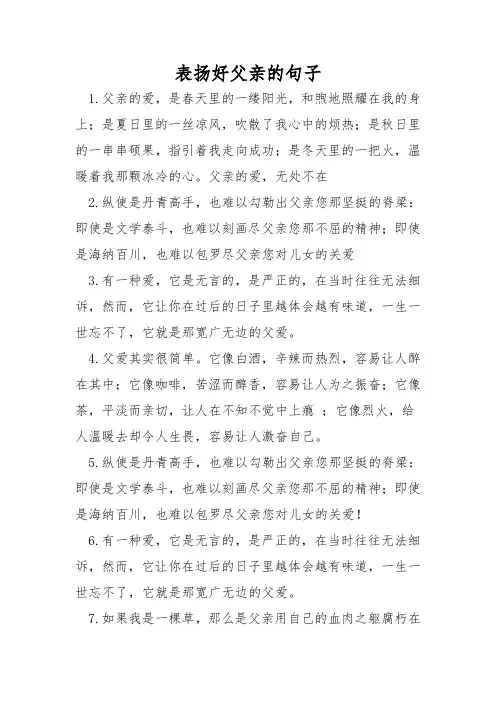 表扬好父亲的句子