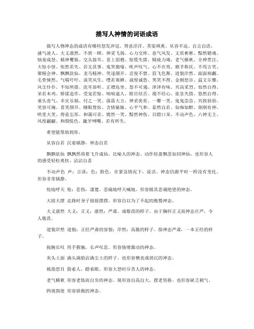 描写人神情的词语成语