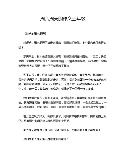 周六周天的作文三年级