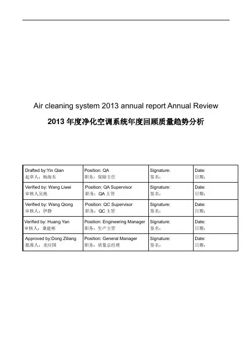 净化空调系统系统质量回顾_