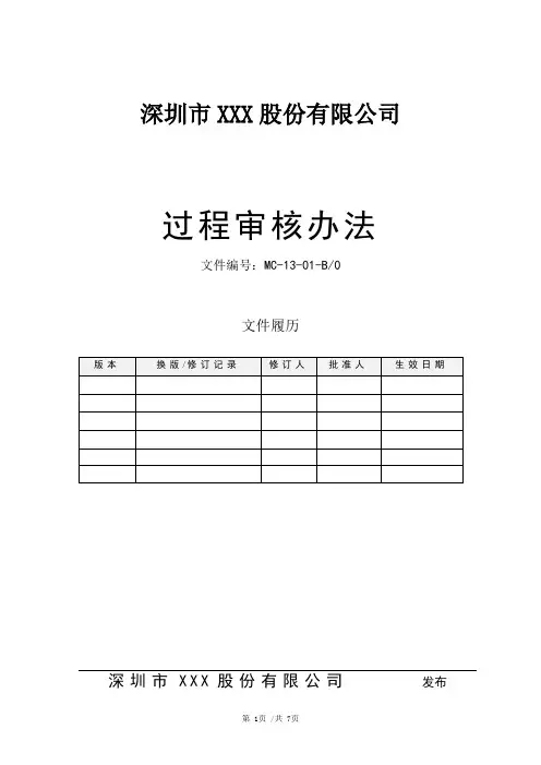 IATF16949过程审核管理办法