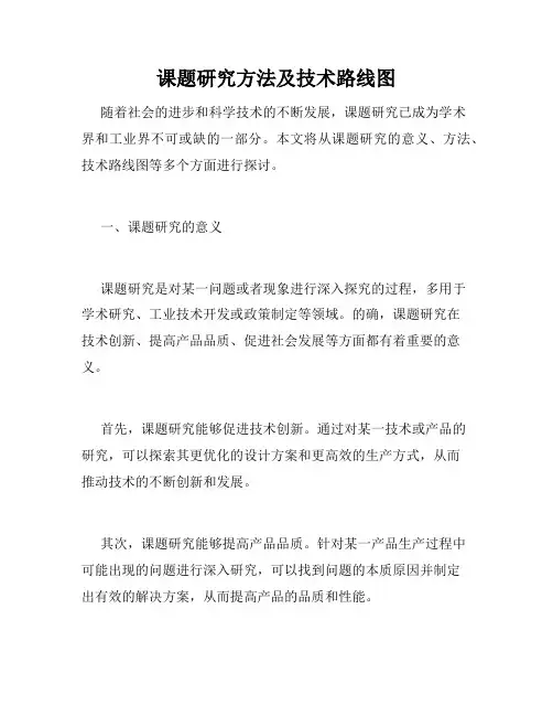 课题研究方法及技术路线图