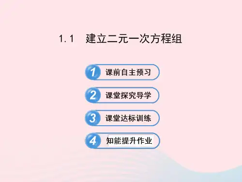 2020湘教版七下数学第1章二元一次方程组1建立二元一次方程组习题课件