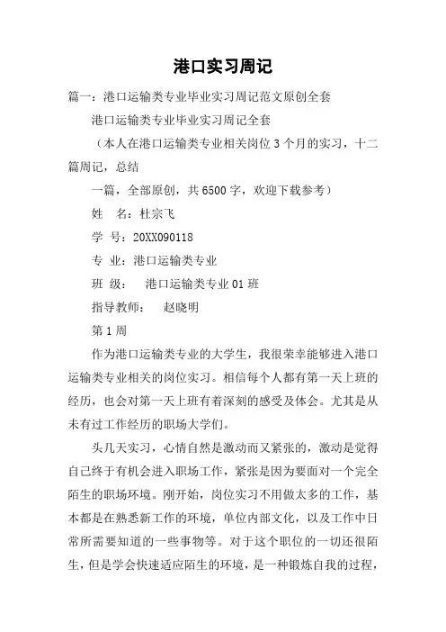 港口实习周记