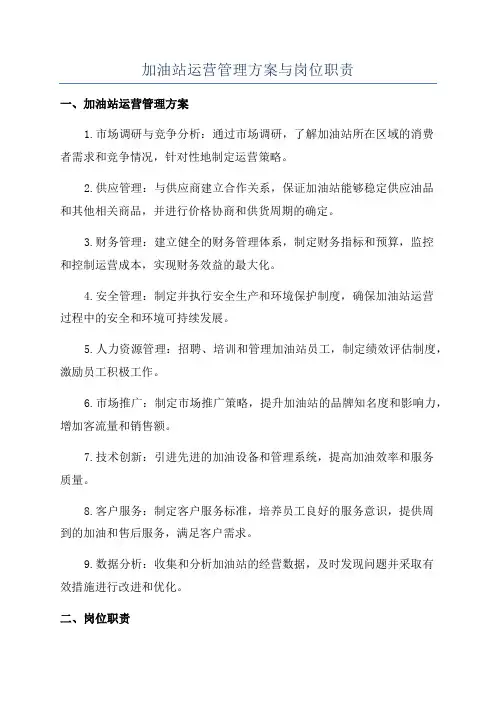 加油站运营管理方案与岗位职责