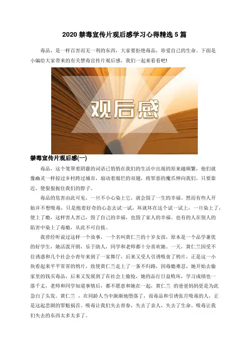 2020禁毒宣传片观后感学习心得精选5篇