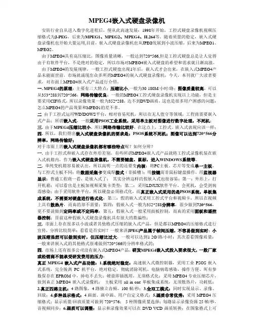 MPEG4嵌入式硬盘录像机
