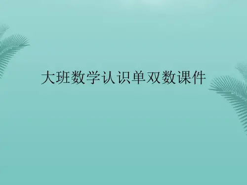 大班数学认识单双数课件(精选优秀)PPT