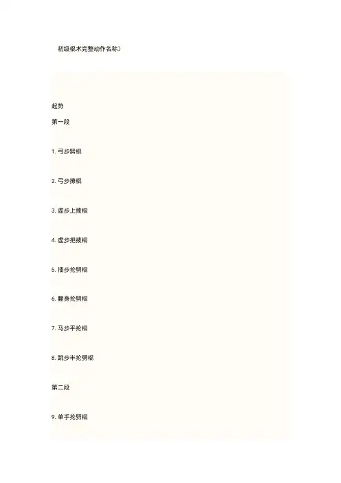 初级棍术完整动作名称
