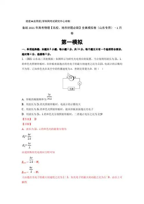 备战高考物理名校全真模拟卷(山东专用)(解析版)