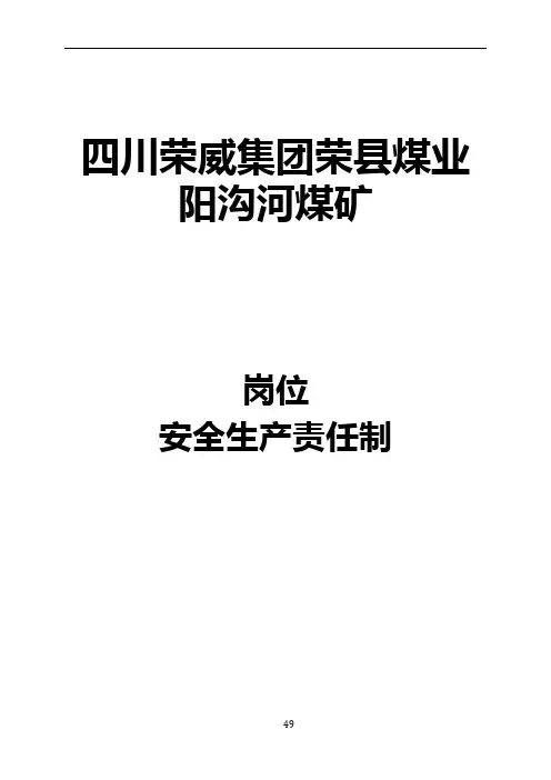煤矿机电岗位责任制(完整)