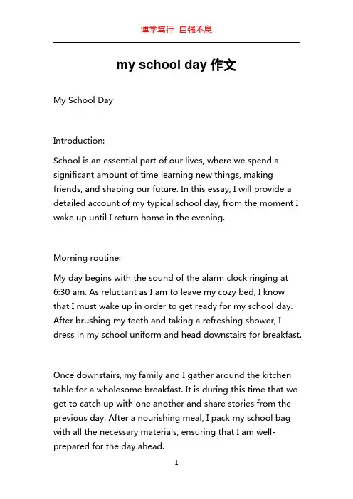 my school day作文