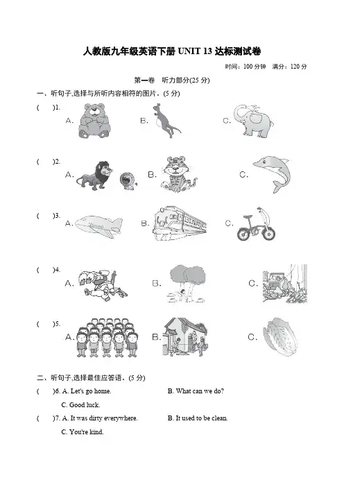 2020春人教版九年级英语下册UNIT 13 达标测试卷含答案