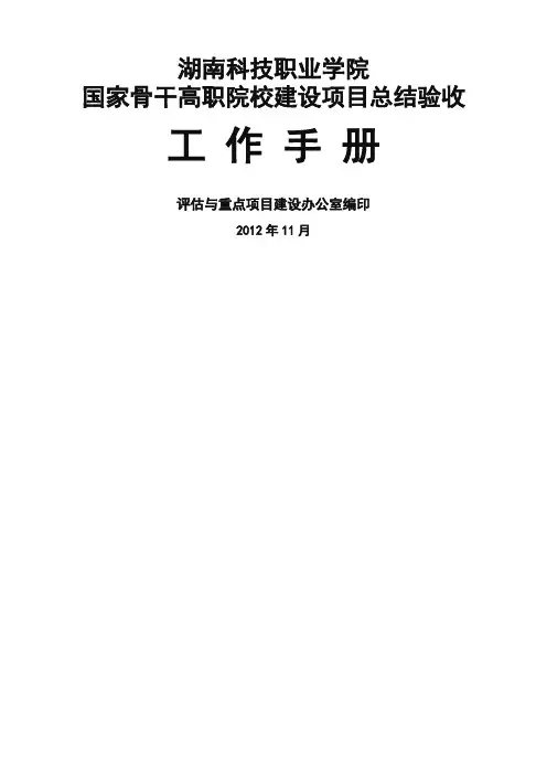 国家骨干高职院校建设项总结验收工作手册
