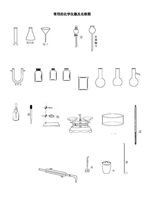 常用的化学仪器及名称图(整理)