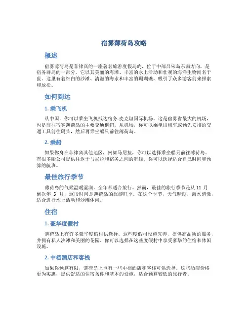 宿雾薄荷岛攻略