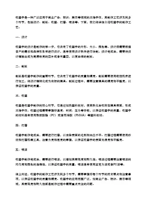 吸塑字的制作工艺