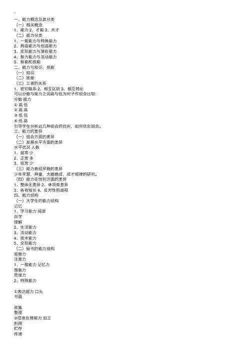 《秘书心理学》第三章：秘书能力概述